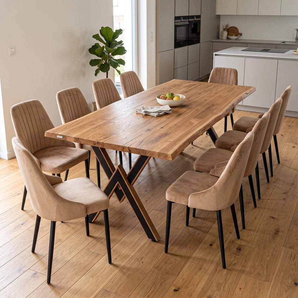 Masa din stejar model rustic - 8 persoane -200x100x4cm - Reelken