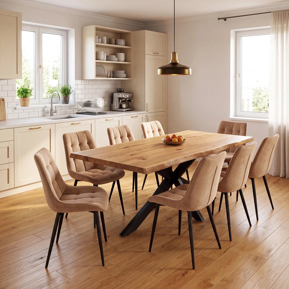 Masa din stejar model rustic - 8 persoane -200x100x4cm - Reelken