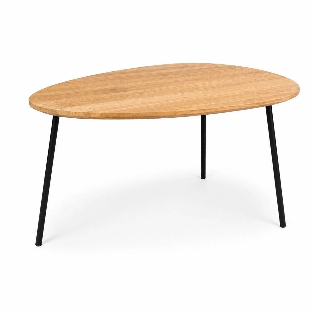Masuta ovala de cafea din stejar masiv – 59,5x80x2,6 cm - Reelken