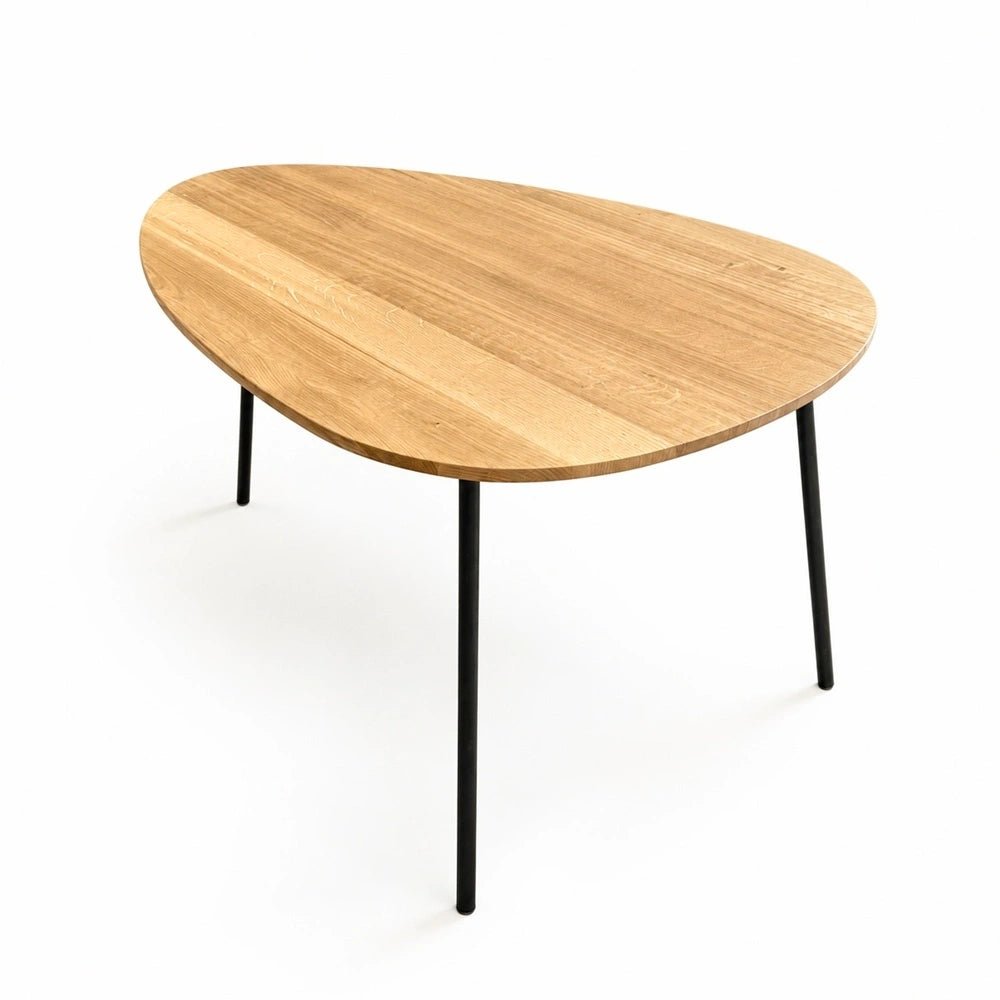 Masuta ovala de cafea din stejar masiv – 59,5x80x2,6 cm - Reelken