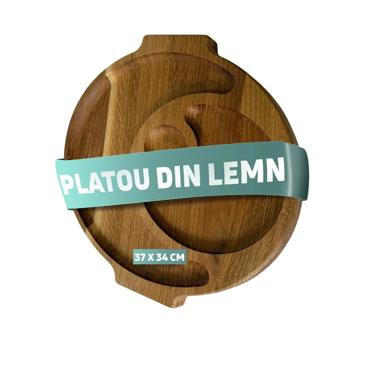 Platou multifunctional din lemn de stejar cu manere – organizeaza aperitivele cu stil - Reelken
