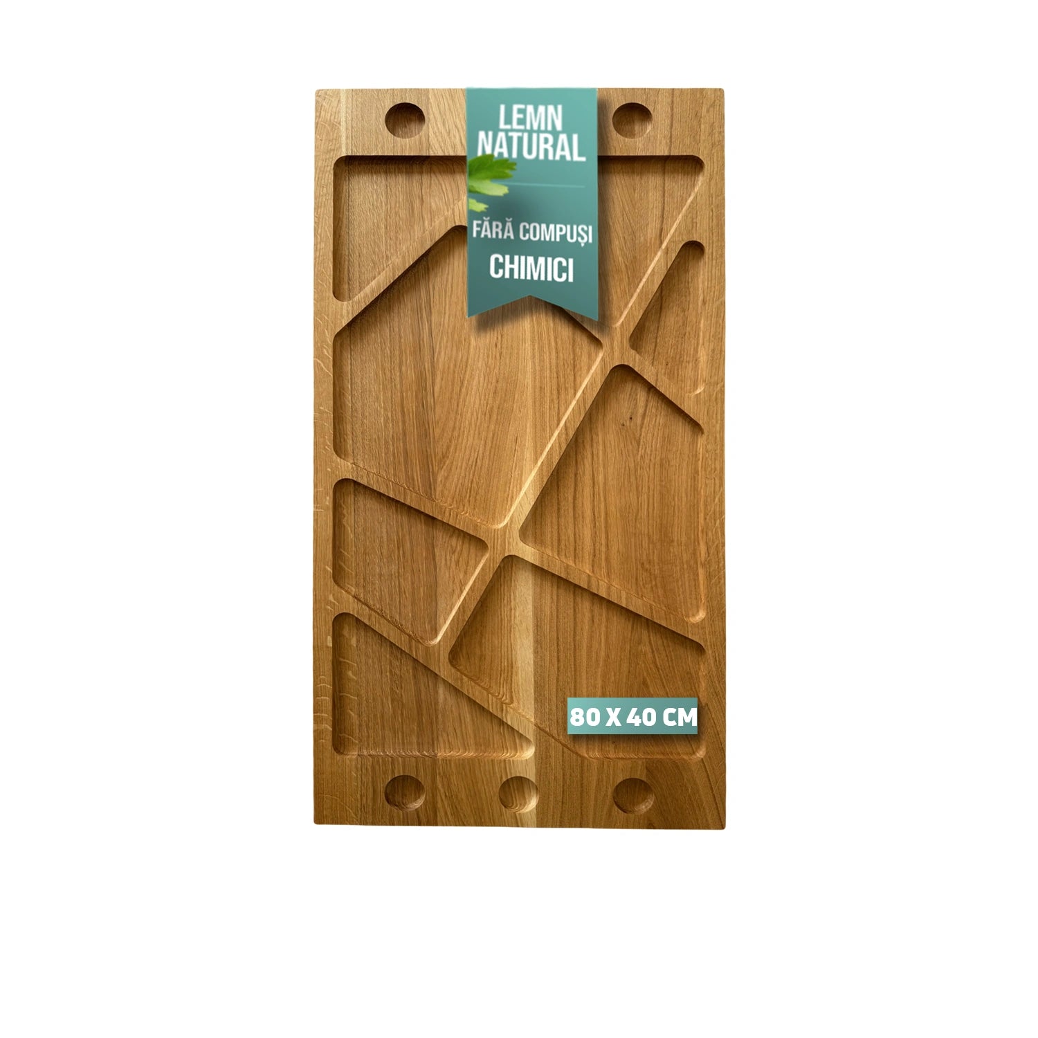 Platou Lemn Stejar pentru Gratare si Aperitive – Dimensiuni 80x40 cm