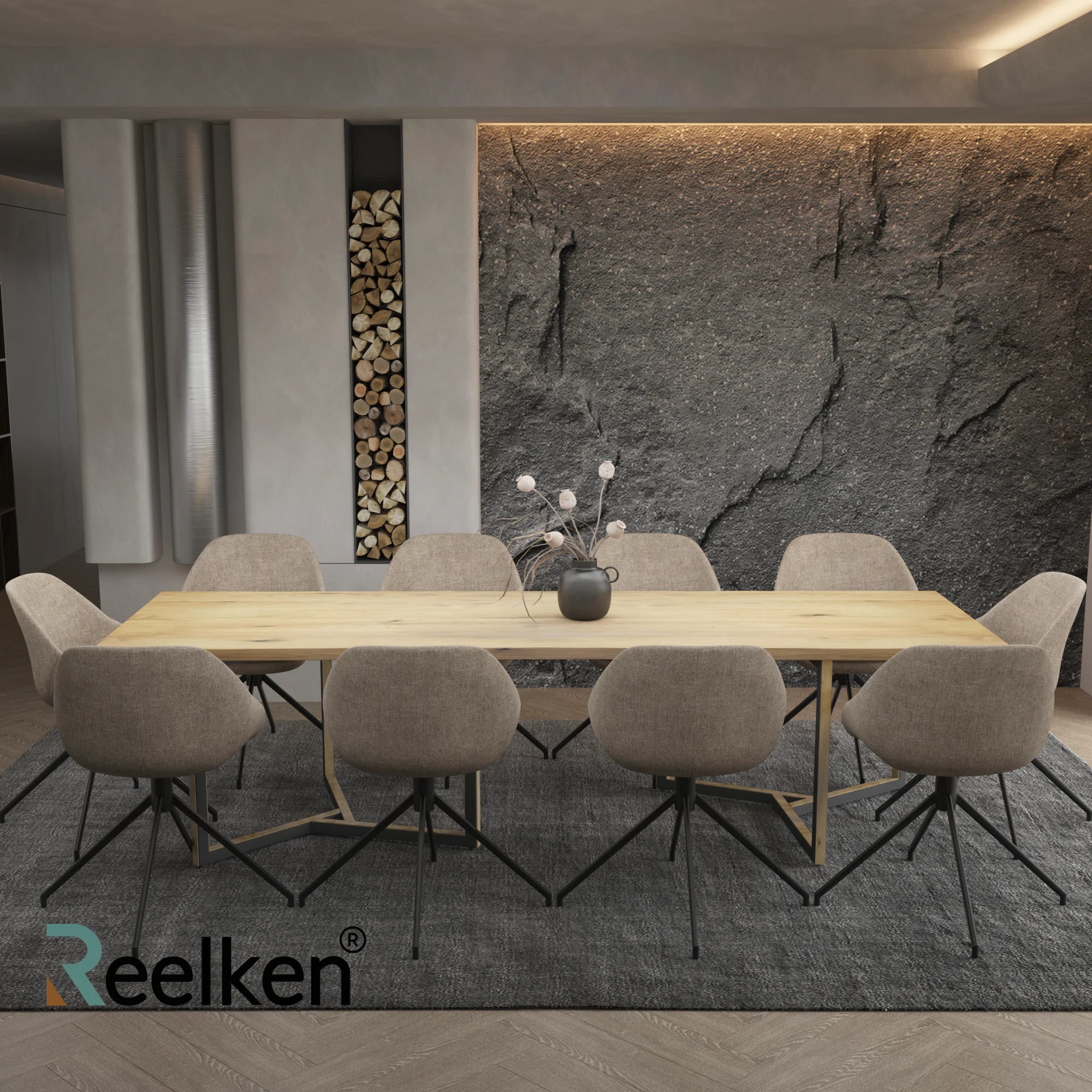 Rustic oak table -220x100x4cm