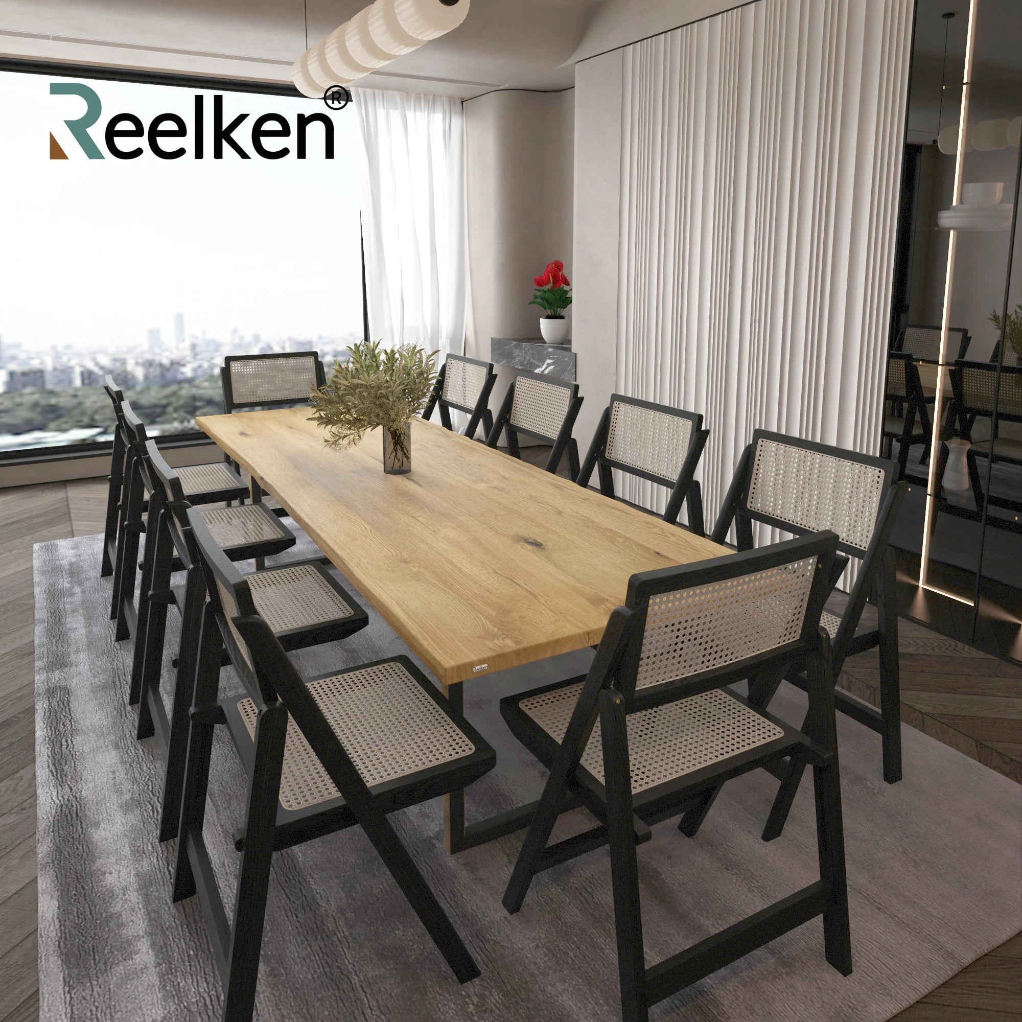 Rustic solid oak table -300x100x4cm 