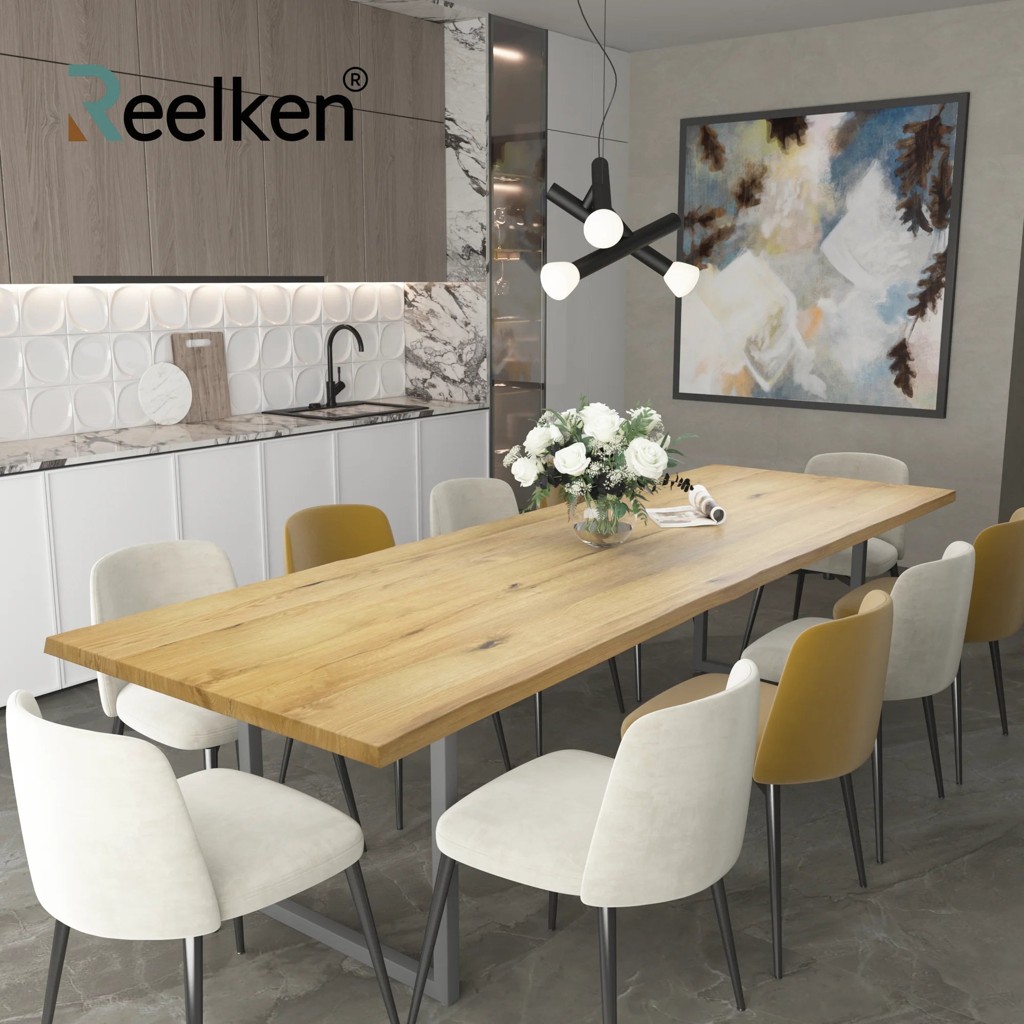 Rustic oak table -220x100x4cm