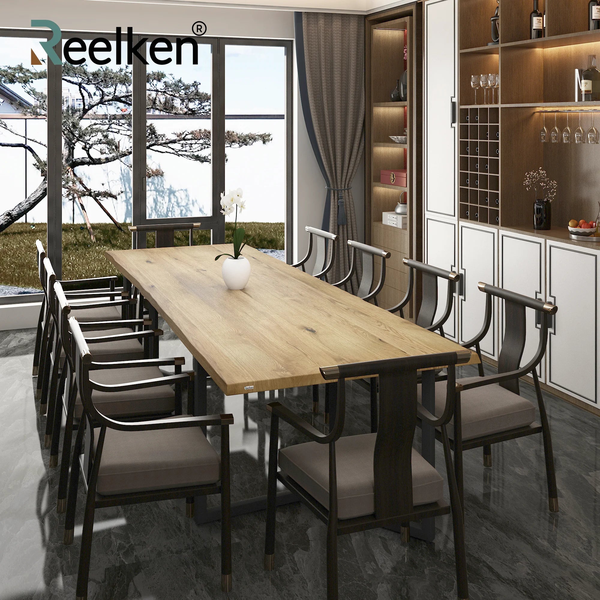 Rustic solid oak table -300x100x4cm 