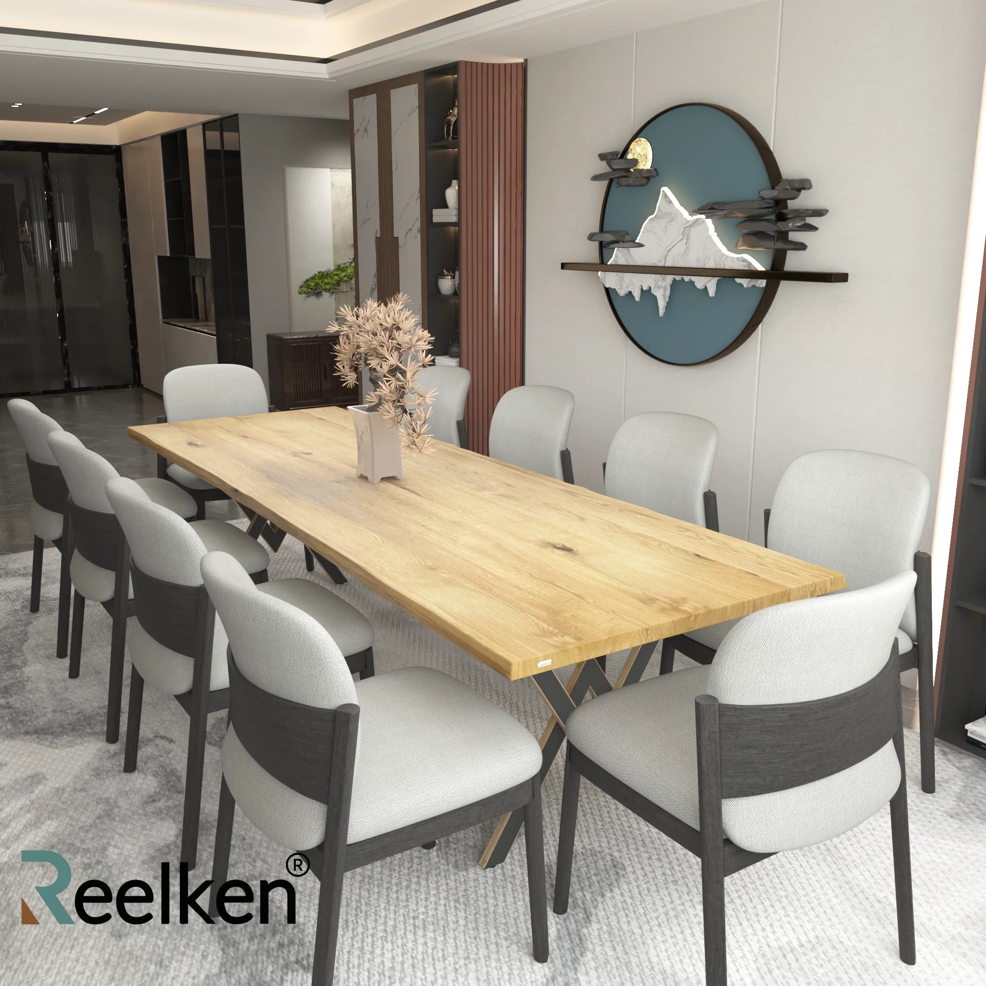 Rustic solid oak table -300x100x4cm 