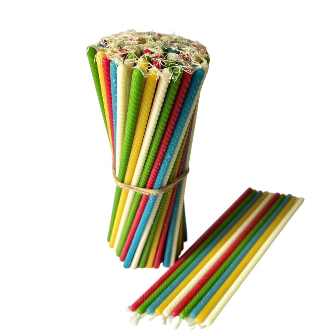 Lumanari Rasucite din Ceara Naturala – Set 102 Bucati, Mix 5 Culori pentru Decor si Relaxare