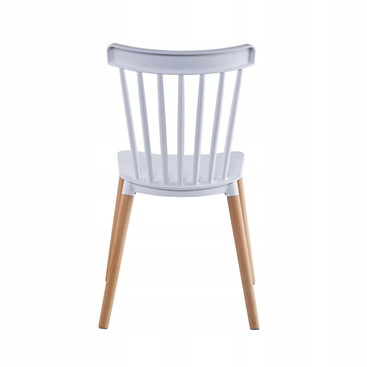 Scaun Scandinavian Furnitex K35-FX, alb, șezut din polipropilenă, picioare din lemn de fag natural, pentru bucătărie și dining, montaj ușor, sarcină max. 120 kg - Reelken