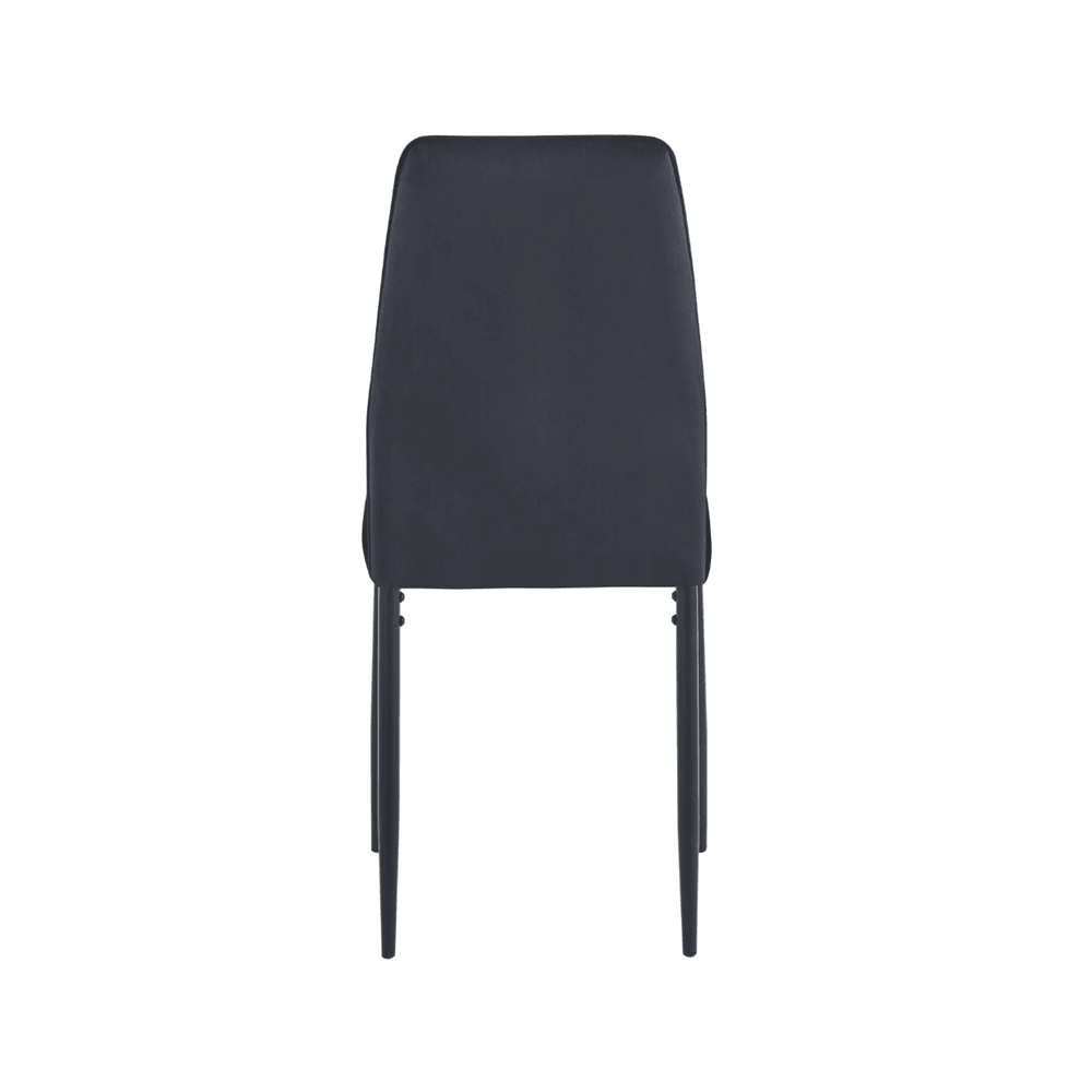Scaun tapitat din catifea negru, picioare metalice negre, stil Glamour, pentru living/birou, 92 cm - Reelken