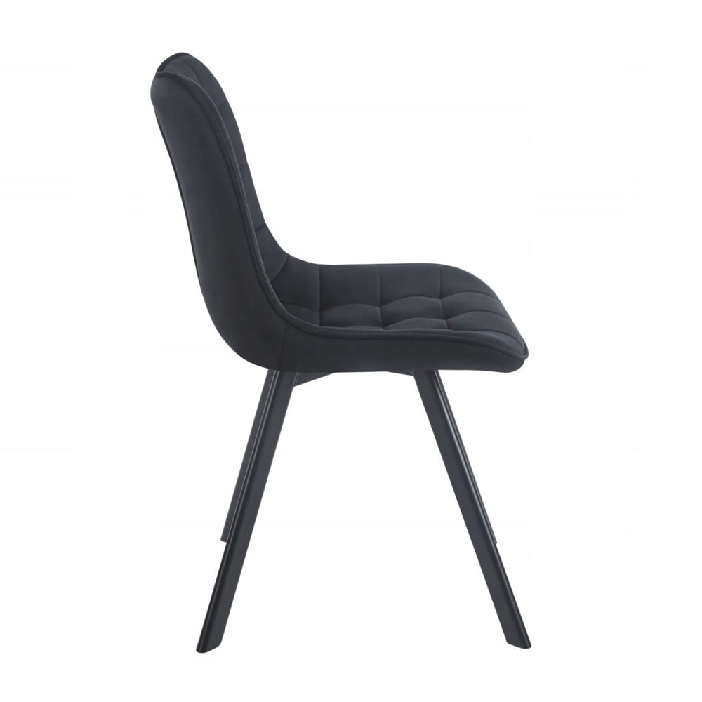 Scaun rotativ, catifea velvet negru (Riviera 100), rotatie 180° cu revenire automata, picioare metalice negre, 86 cm