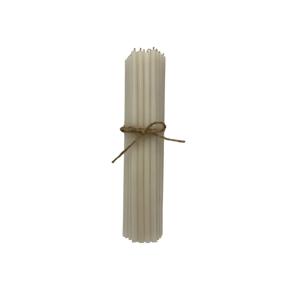 Lumanari decorative din ceara naturala alba Nr. 100 – set 50 bucati